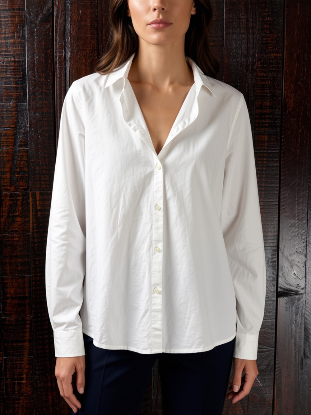 PIECES Women’s White Button-Up Oxford Shirt NWT Small